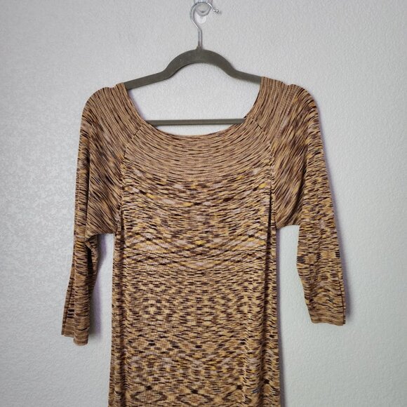 MAG Y2K 100% Silk Chevron Knit Maxi Dress Boho Resortwear Size M - Picture 5 of 8